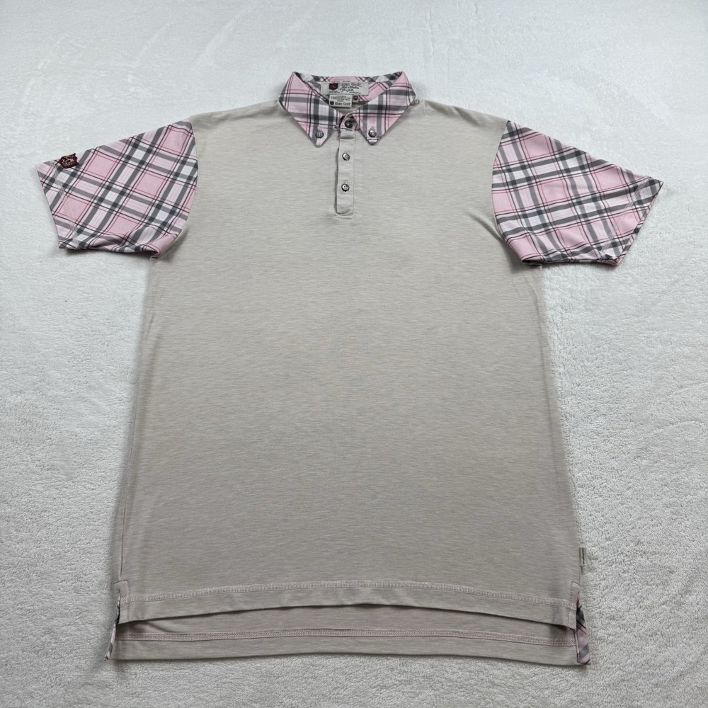 VTG Y2K iliac Golf Polo Shirt M Beige Made in USA Rich In Tradition